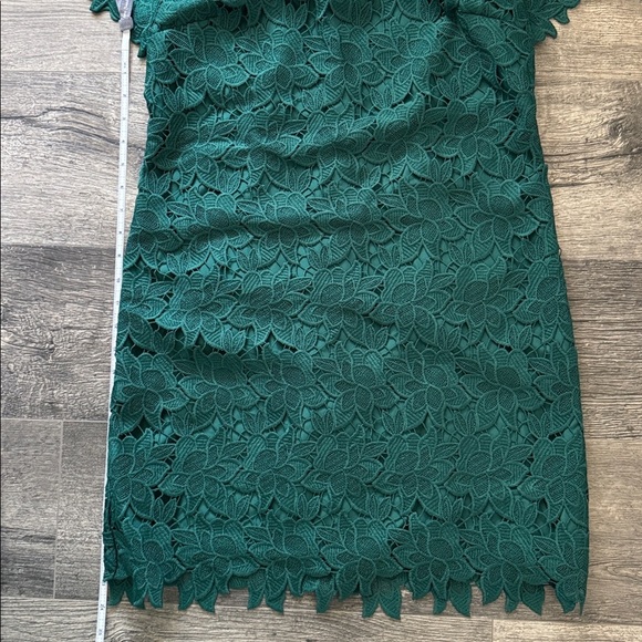 Ann Taylor Factory Holiday Green Lace Short Sleeve Dress Size 6P - Picture 7 of 7